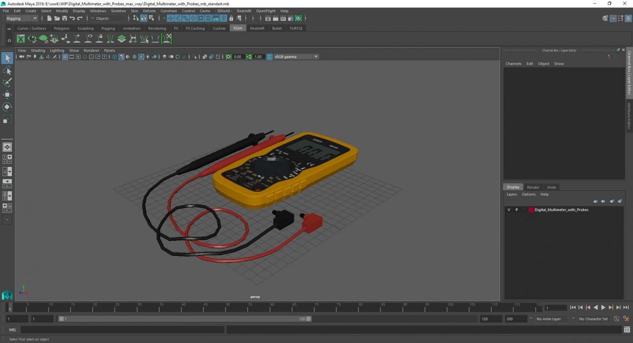 3D model Digital Multimeter with Probes