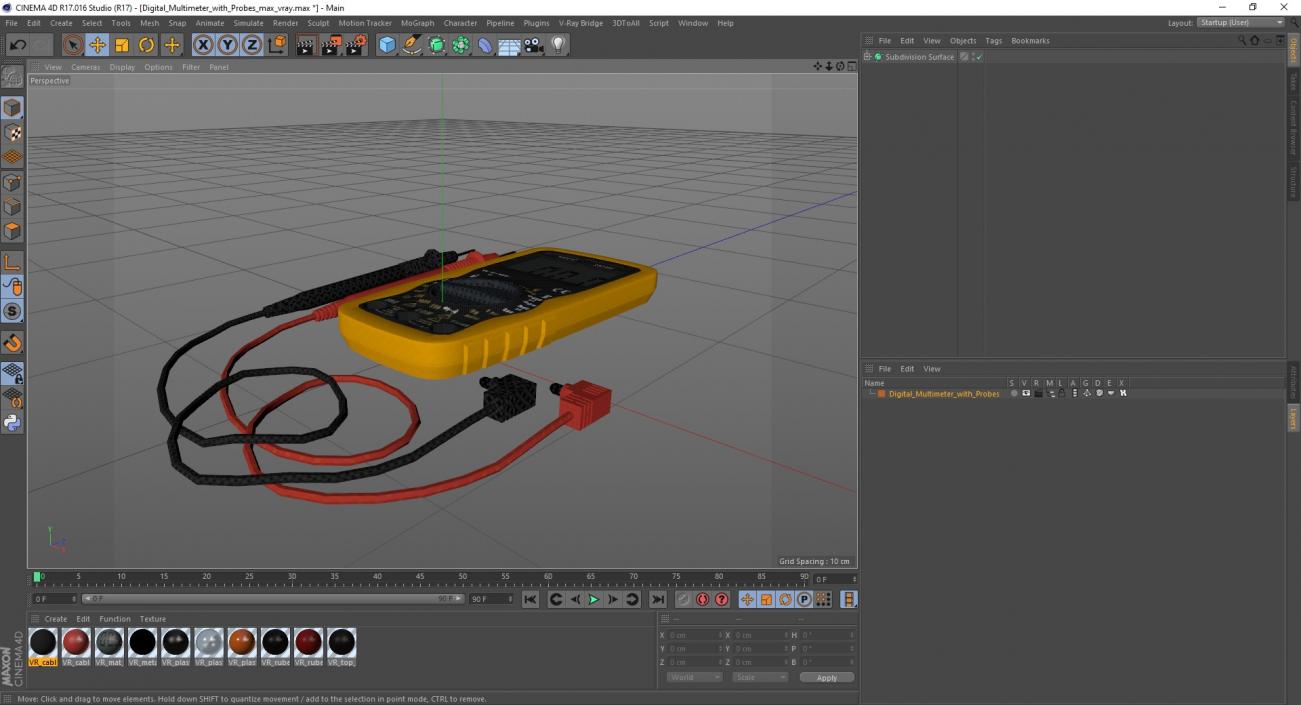 3D model Digital Multimeter with Probes