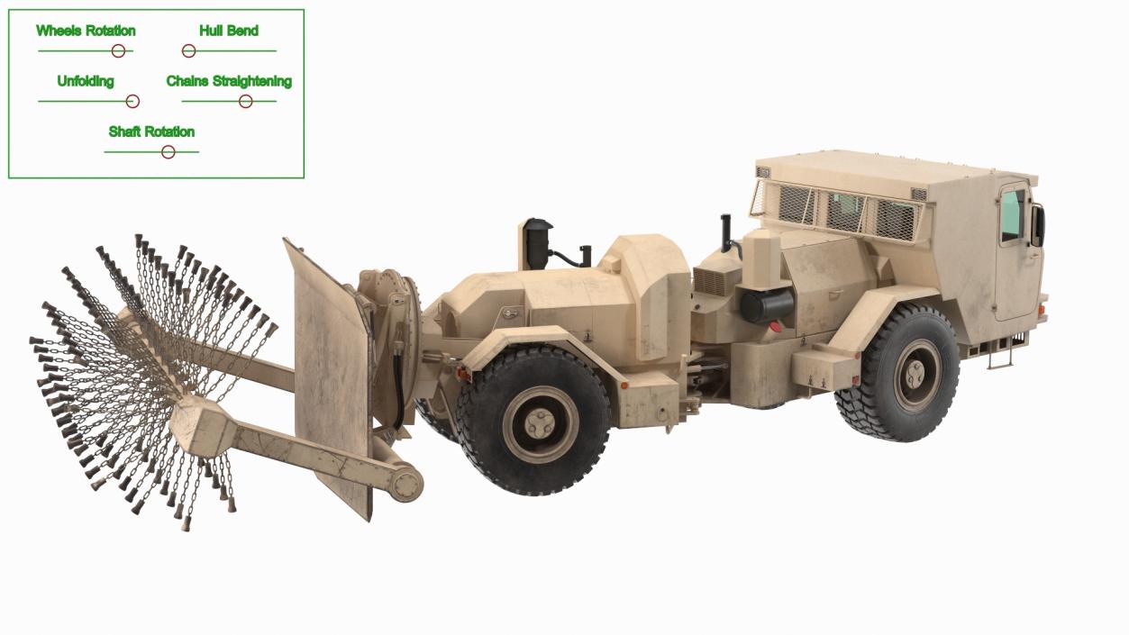 3D model Mine Clearing Vehicle Hydrema 910 Sand Used Rigged