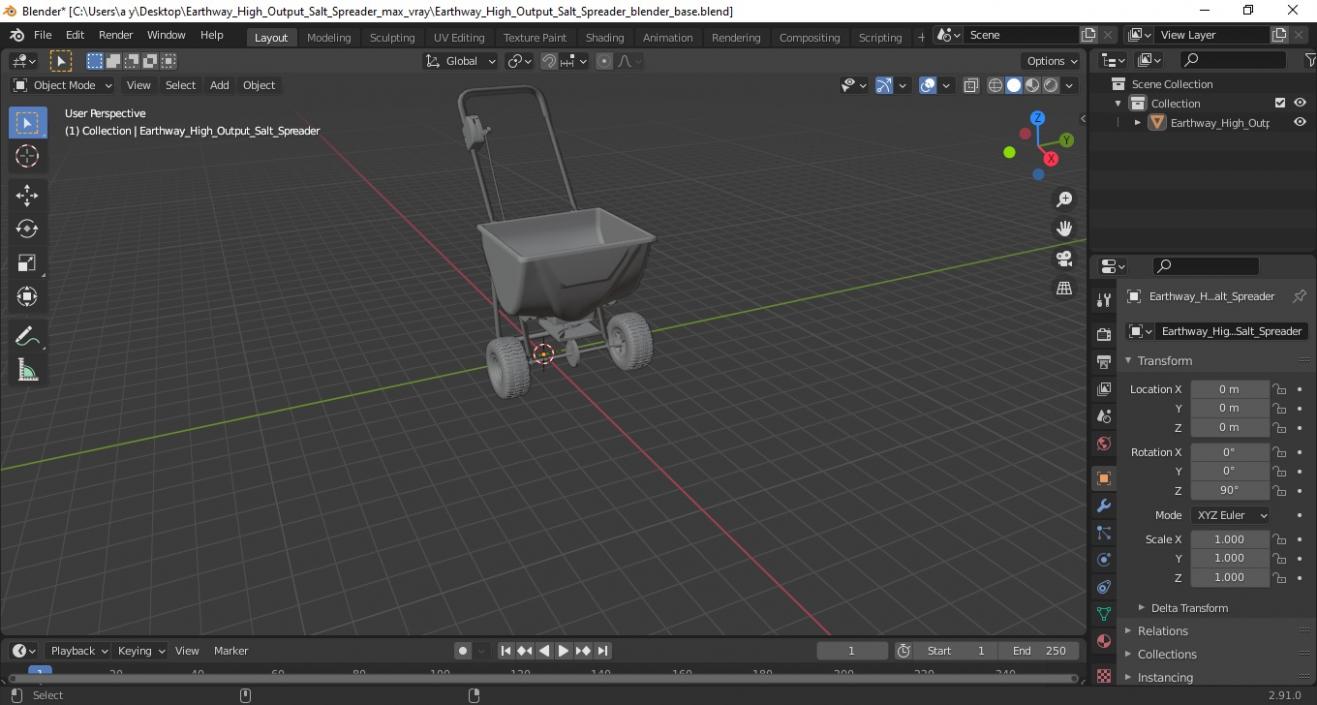 Earthway High Output Salt Spreader 3D model