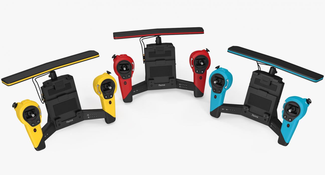 3D Parrot Bebop Quadcopter Drone Set model