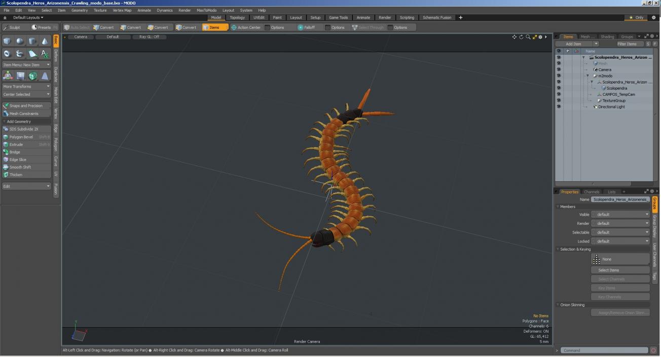 3D Scolopendra Heros Arizonensis Crawling model