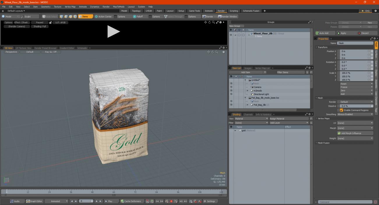 3D model Wheat Flour 2lb