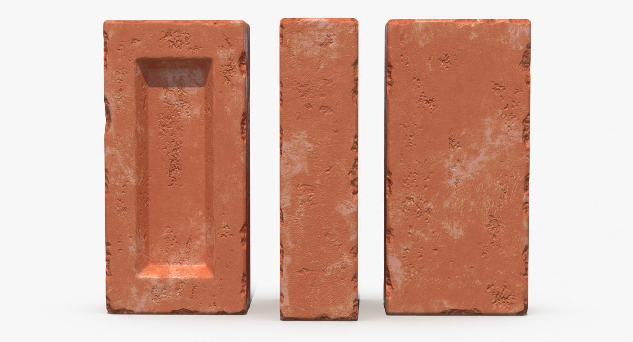 3D Various Red Bricks model