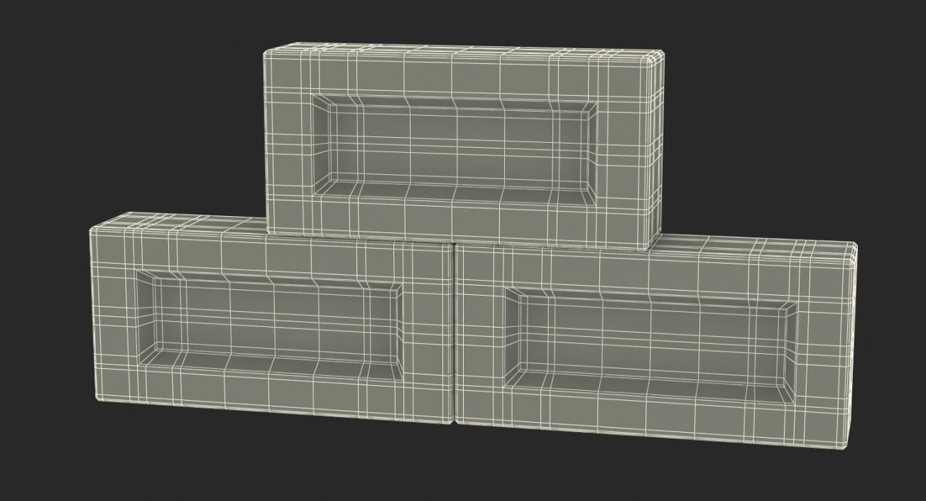 3D Various Red Bricks model