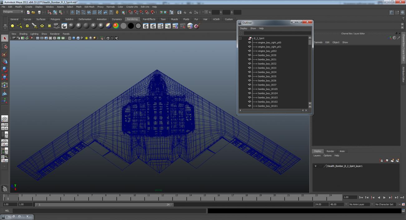 3D model Stealth Bomber B-2 Spirit