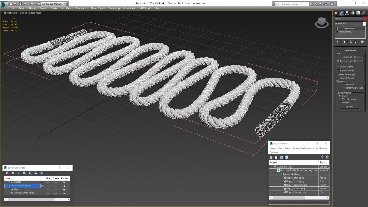 Workout Battle Rope 3D model