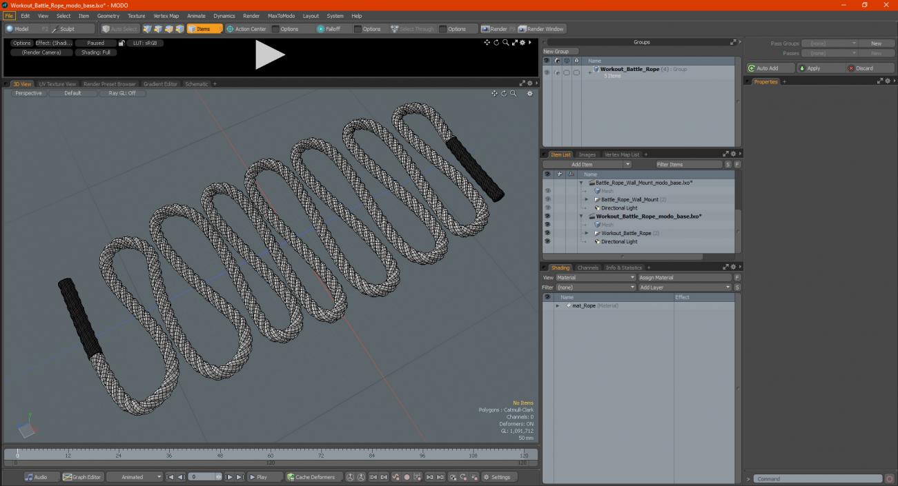 Workout Battle Rope 3D model