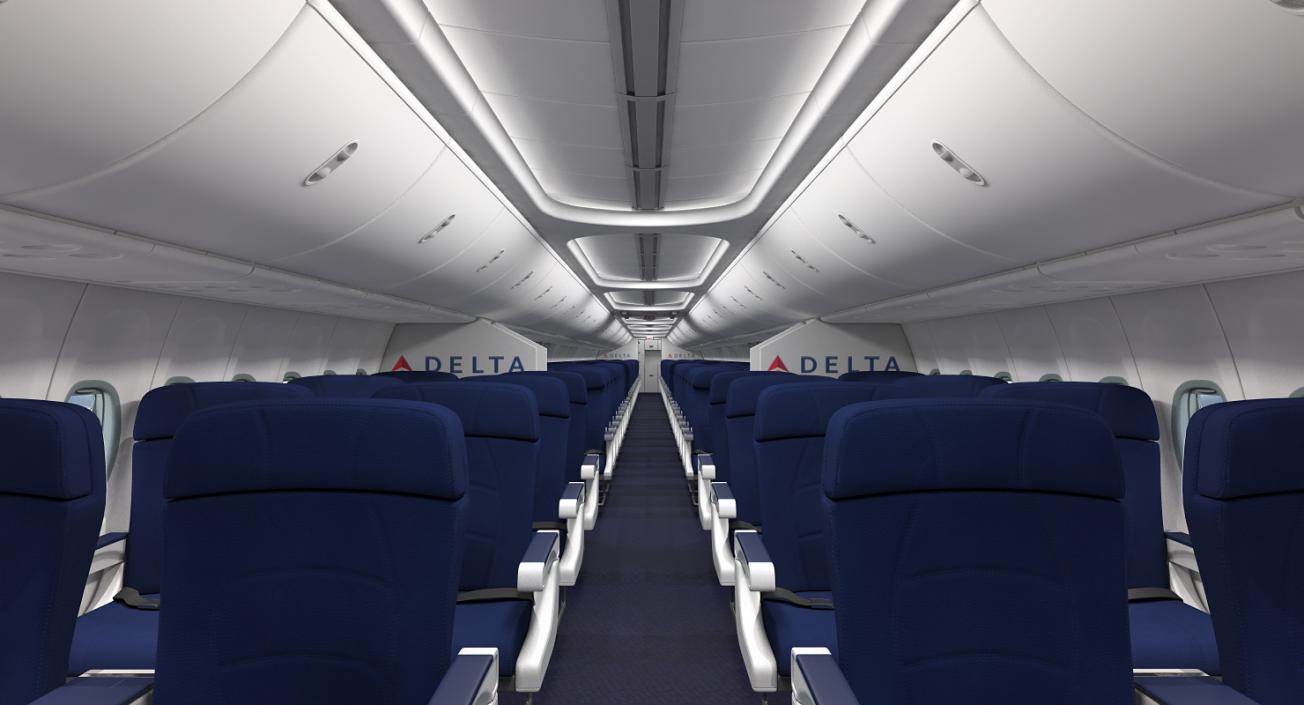 Boeing 737-900 ER Delta with Interior and Doors 3D