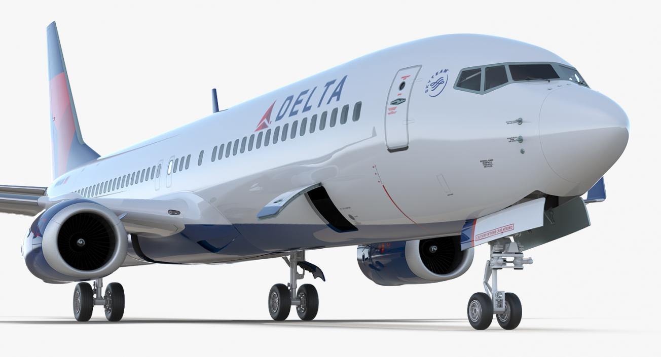 Boeing 737-900 ER Delta with Interior and Doors 3D