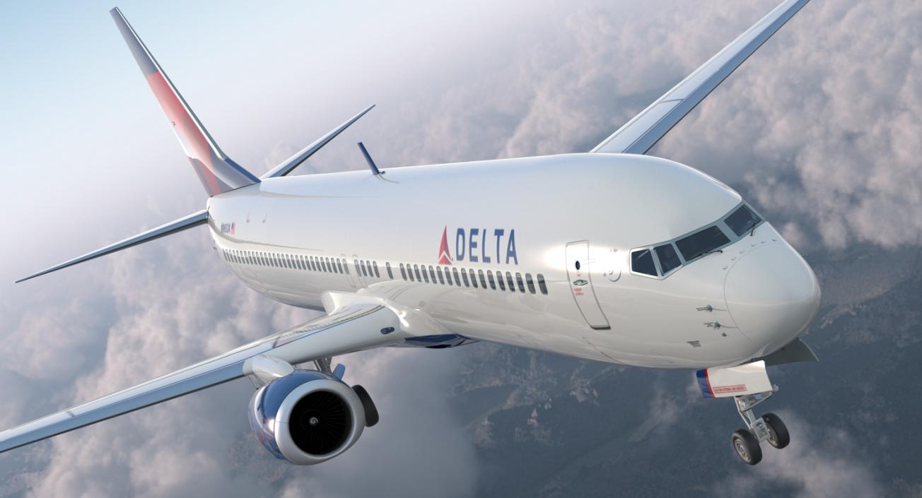 Boeing 737-900 ER Delta with Interior and Doors 3D