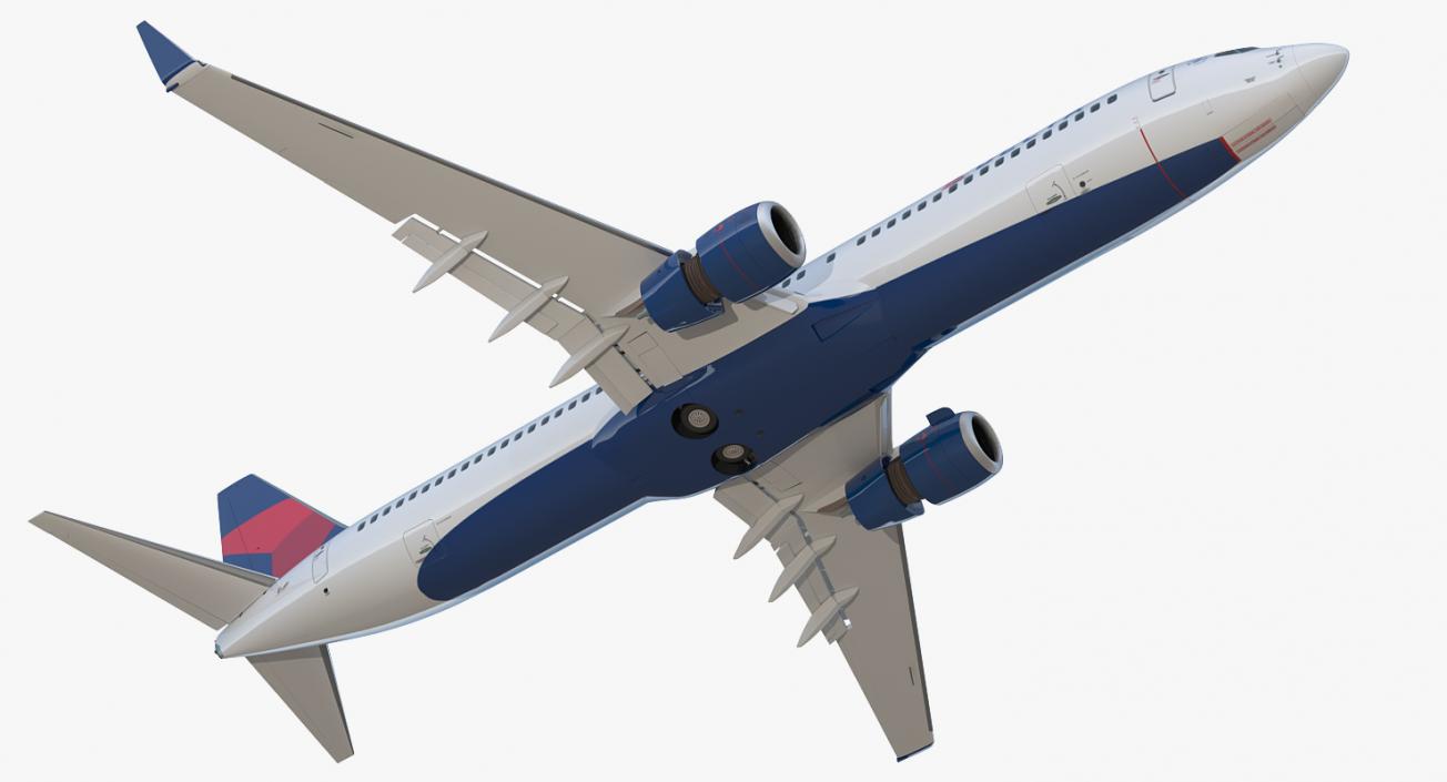 Boeing 737-900 ER Delta with Interior and Doors 3D