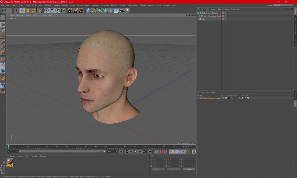 3D Man Character Head model