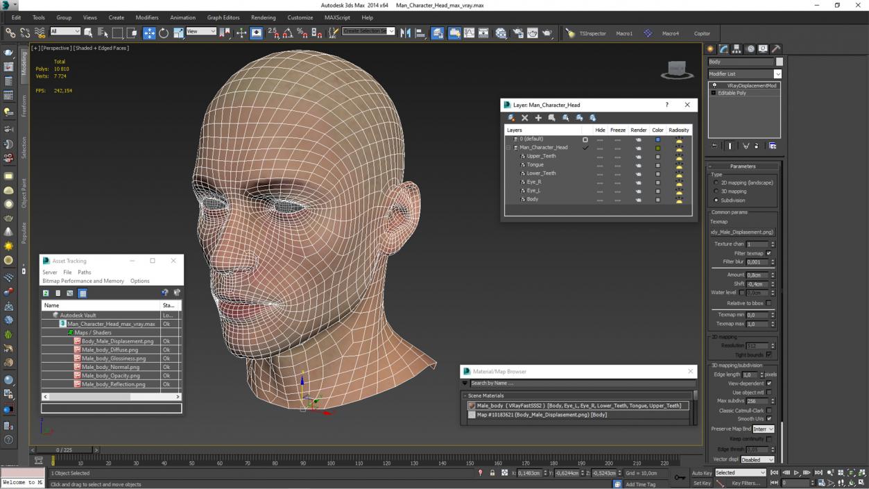 3D Man Character Head model