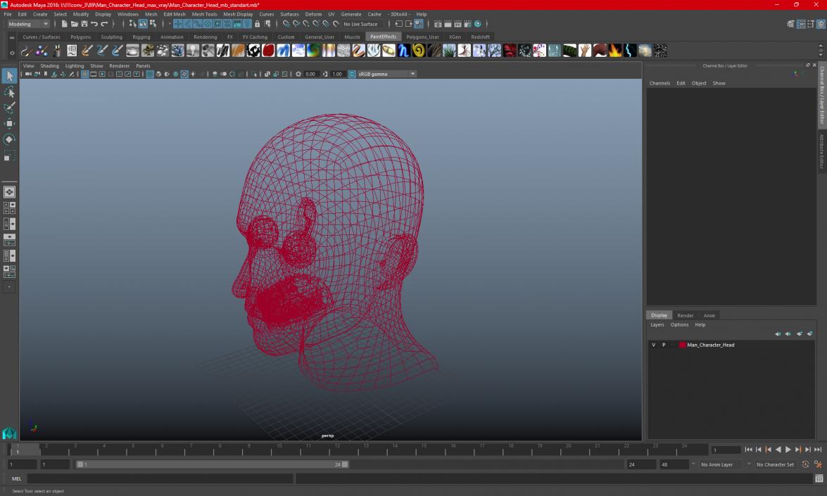 3D Man Character Head model