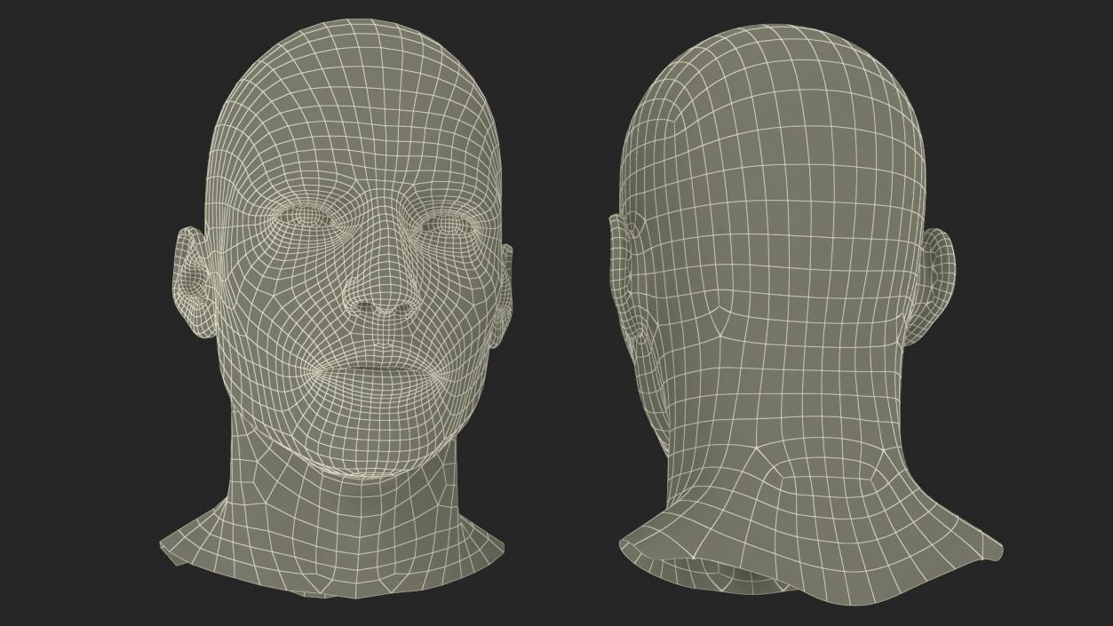 3D Man Character Head model