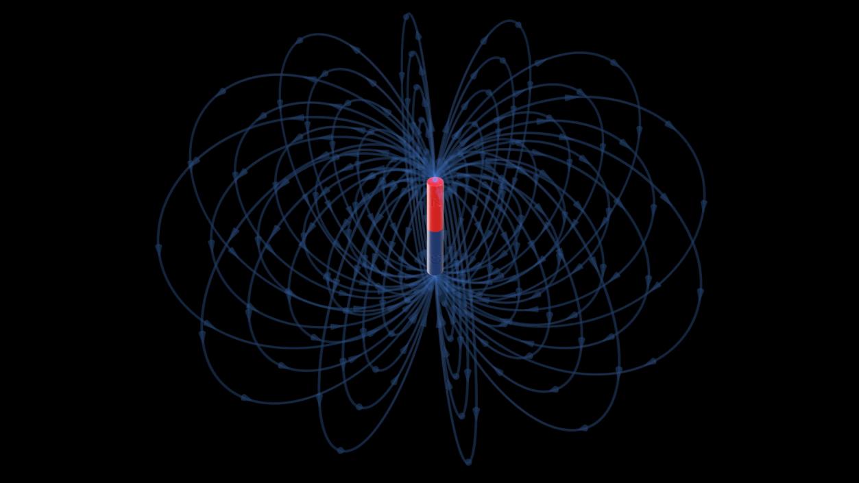 3D model Magnetic Field Cylinder Magnet