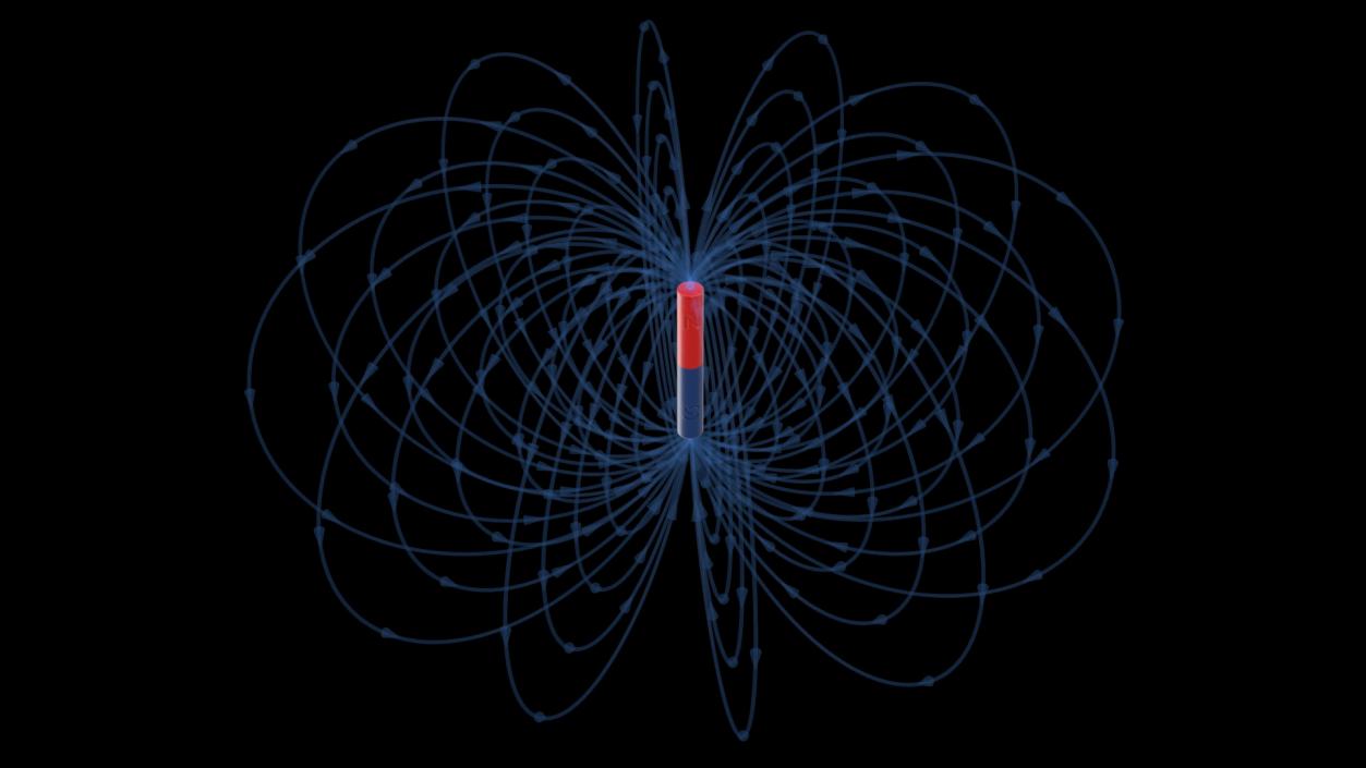 3D model Magnetic Field Cylinder Magnet