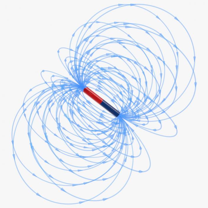 3D model Magnetic Field Cylinder Magnet