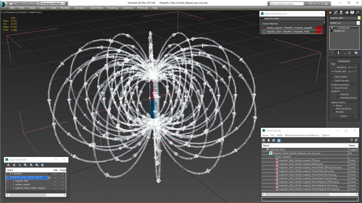 3D model Magnetic Field Cylinder Magnet