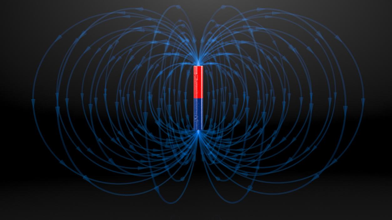 3D model Magnetic Field Cylinder Magnet