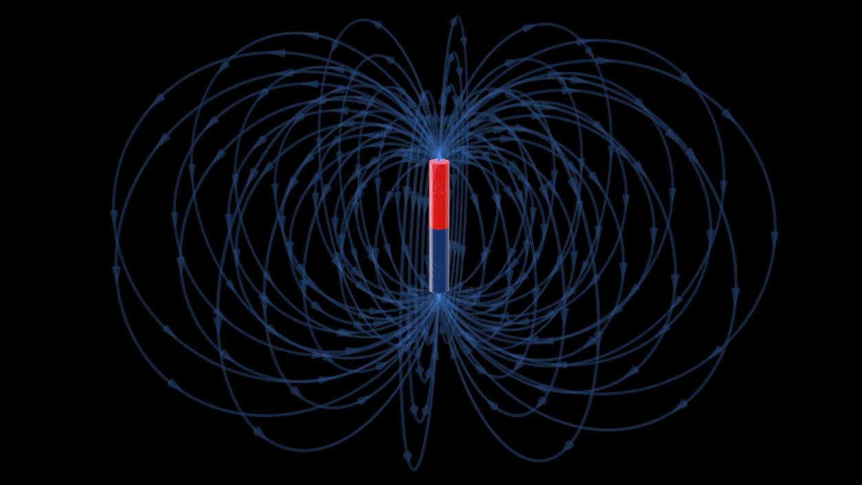 3D model Magnetic Field Cylinder Magnet