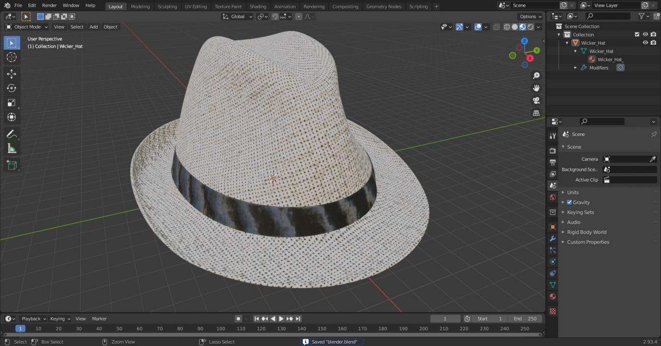 3D model Wicker Hat