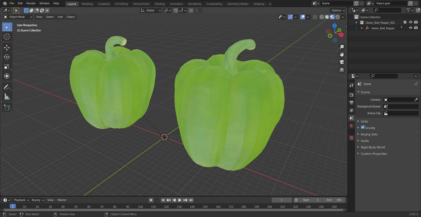 Green Bell Pepper 3D