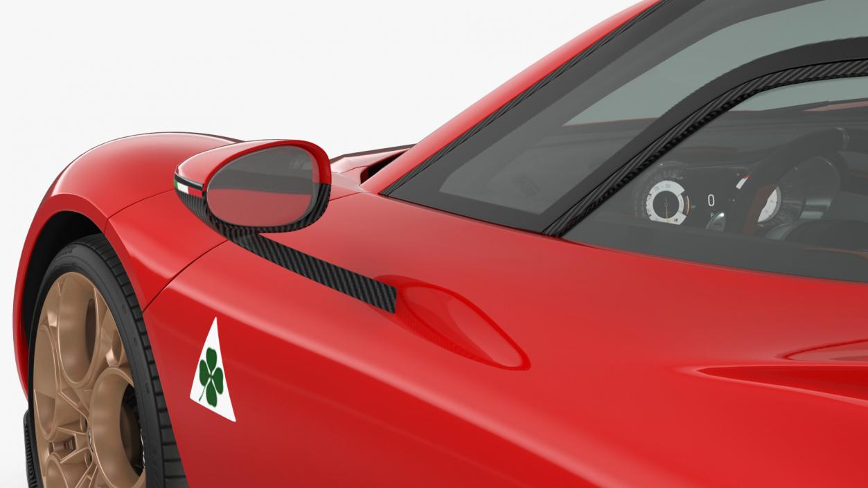 3D Supercar Alfa Romeo 33 Stradale Coupe Red 2 model