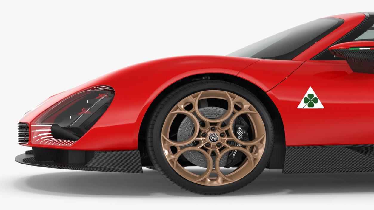 3D Supercar Alfa Romeo 33 Stradale Coupe Red 2 model