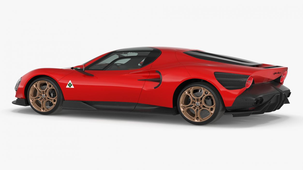 3D Supercar Alfa Romeo 33 Stradale Coupe Red 2 model