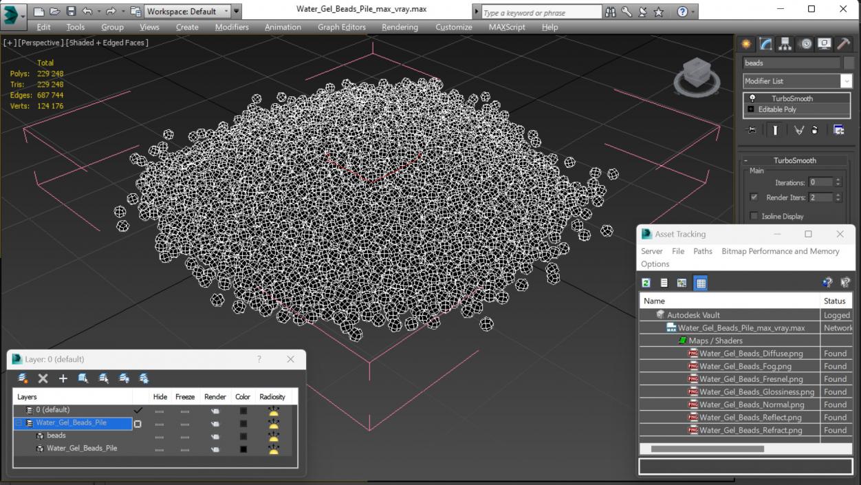 3D model Water Gel Beads Pile