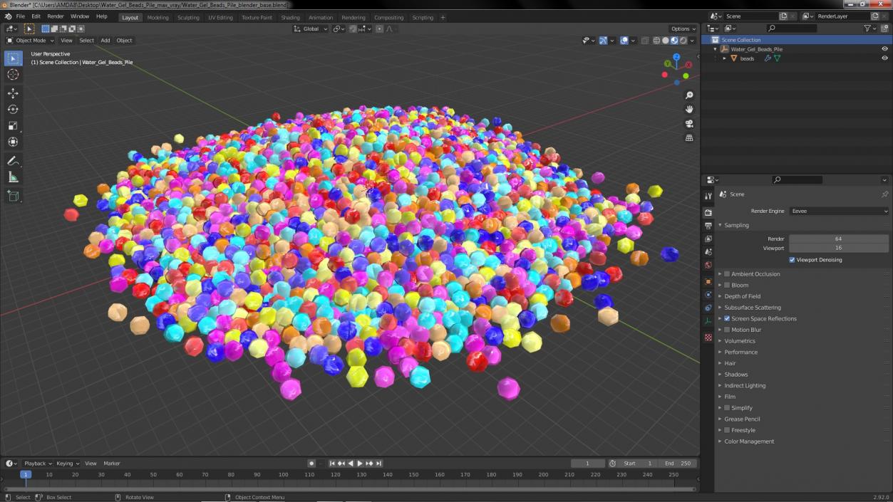 3D model Water Gel Beads Pile