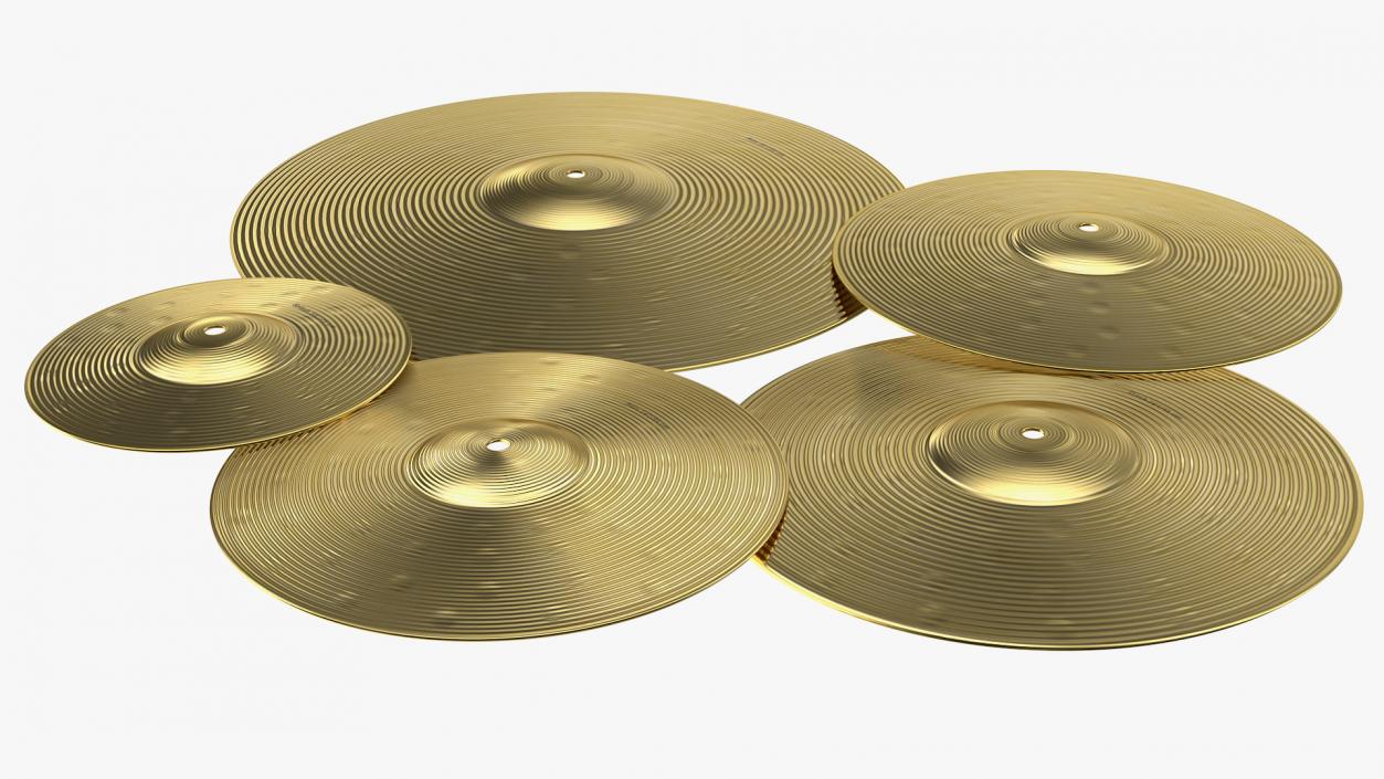 3D Brass Cymbal Set