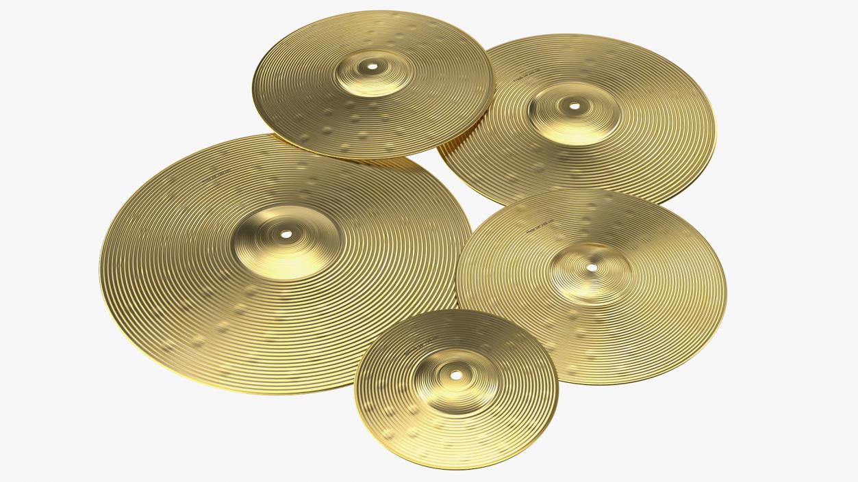 3D Brass Cymbal Set