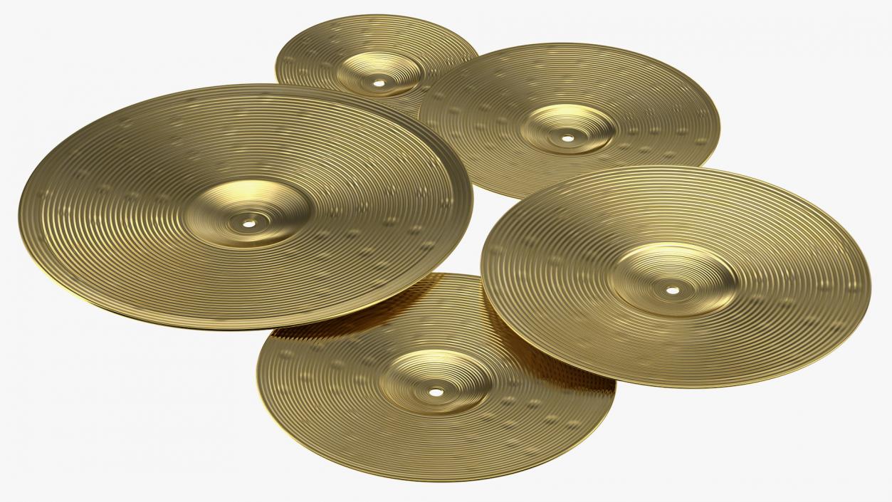 3D Brass Cymbal Set