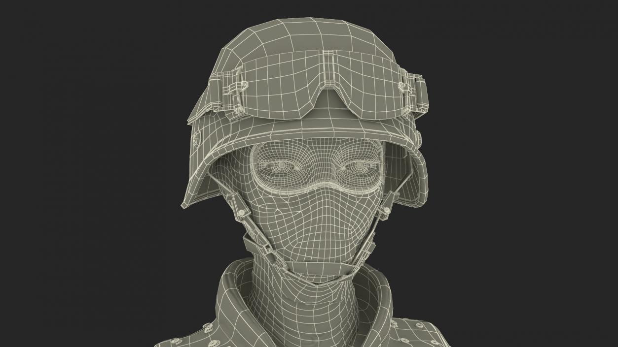 3D Tactical Police Officer Woman with Handgun Rigged for Cinema 4D model