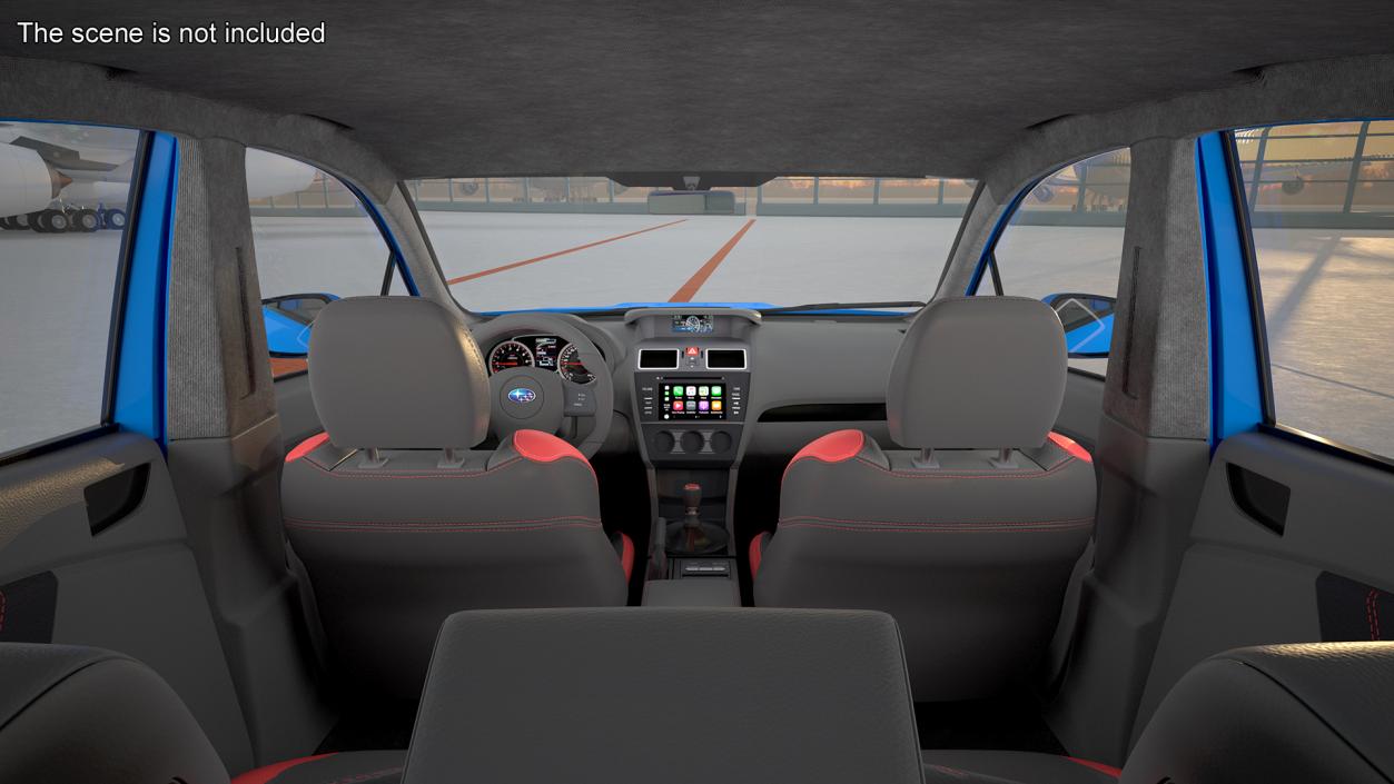 3D Subaru WRX STI 2021 Sedan Blue Simple Interior