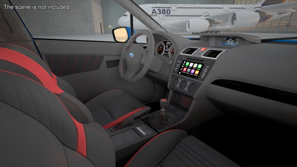 3D Subaru WRX STI 2021 Sedan Blue Simple Interior