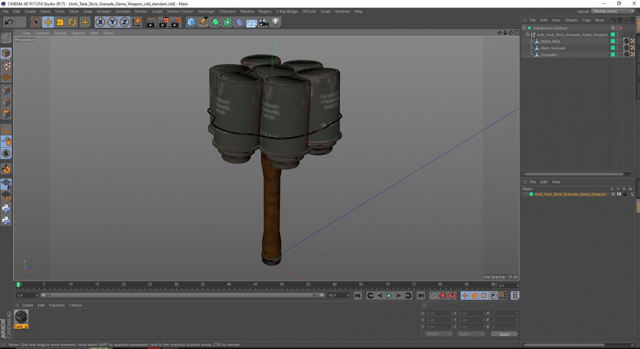 3D model Anti Tank Stick Grenade Game Weapon