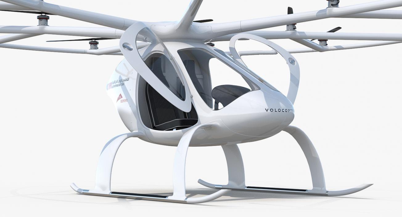 Autonomous Air Taxi in Dubai Volocopter 2X Rigged 3D model