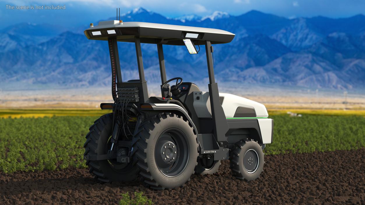 Fully Electric Tractor Rigged 3D model