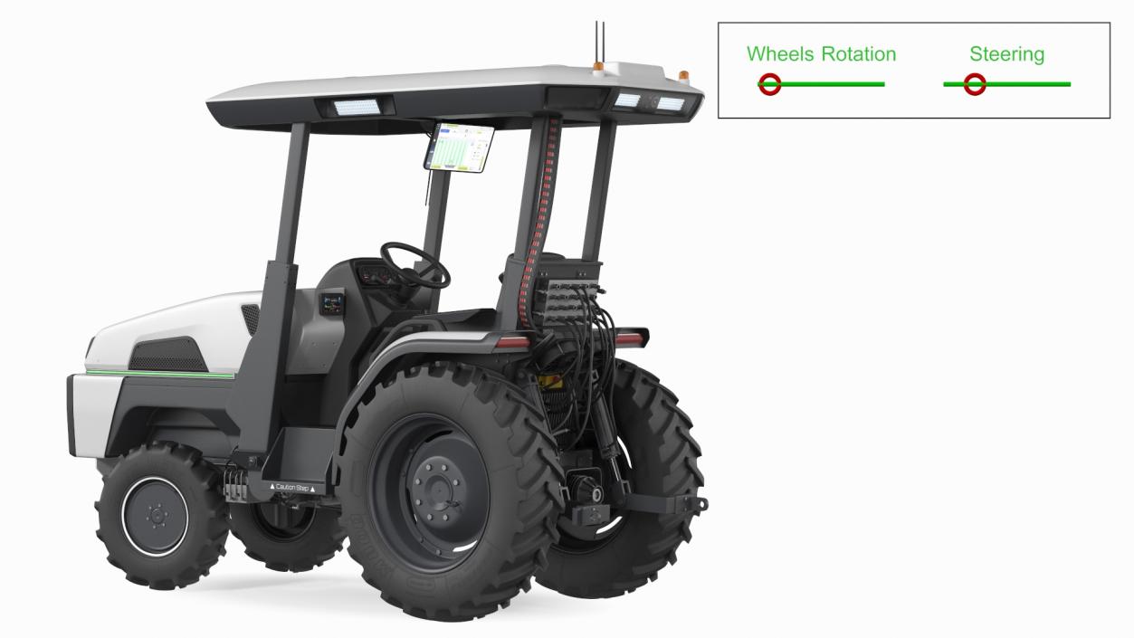 Fully Electric Tractor Rigged 3D model