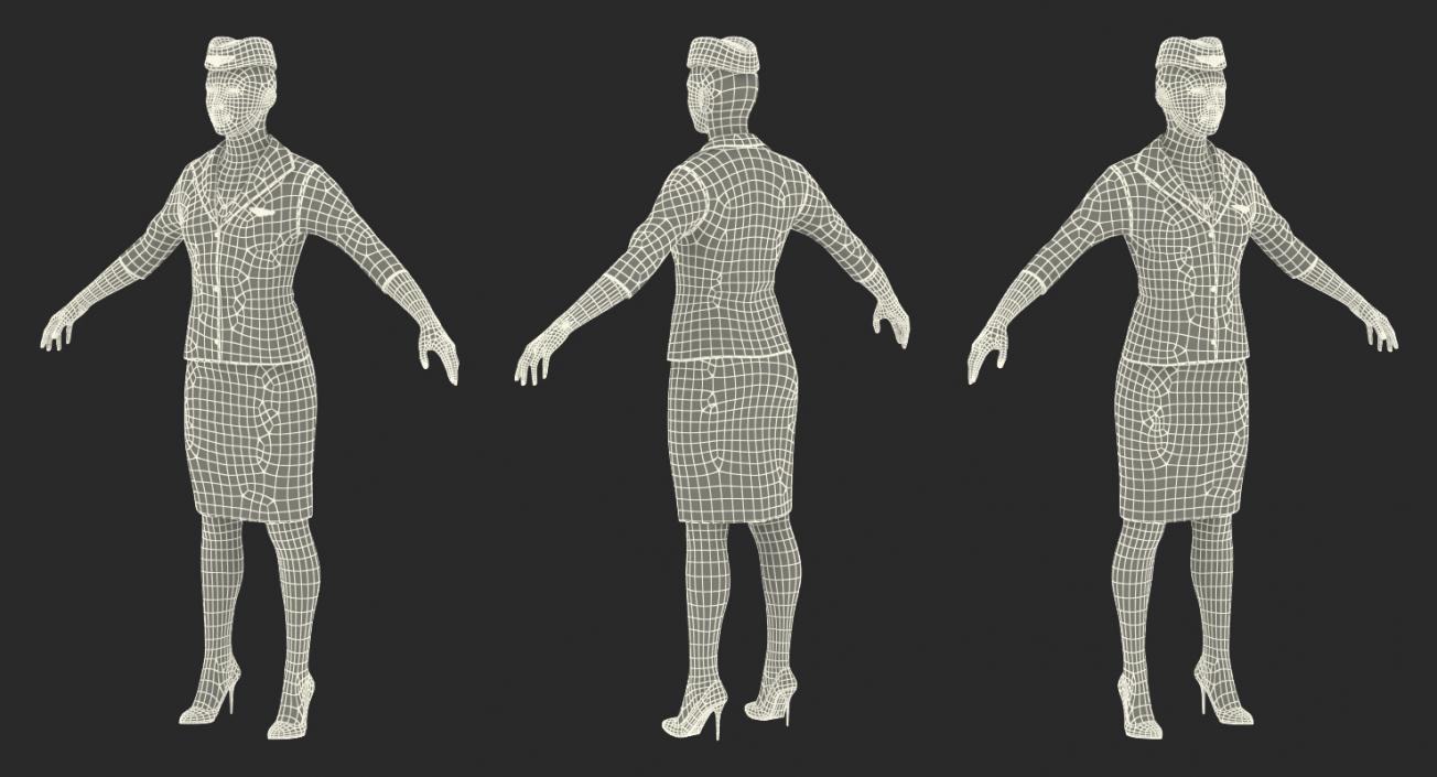 3D model Rigged Stewardesses Collection