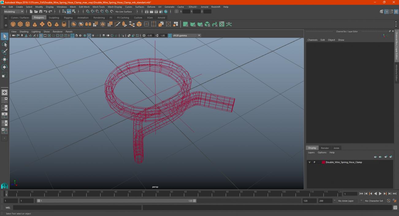 Double Wire Spring Hose Clamp 3D model