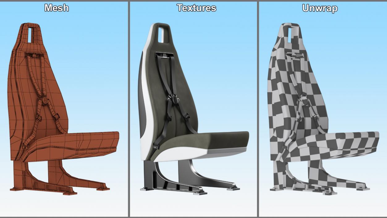 3D Private Helicopter Passenger Seat model