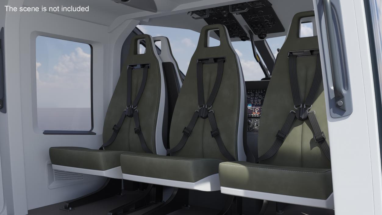 3D Private Helicopter Passenger Seat model