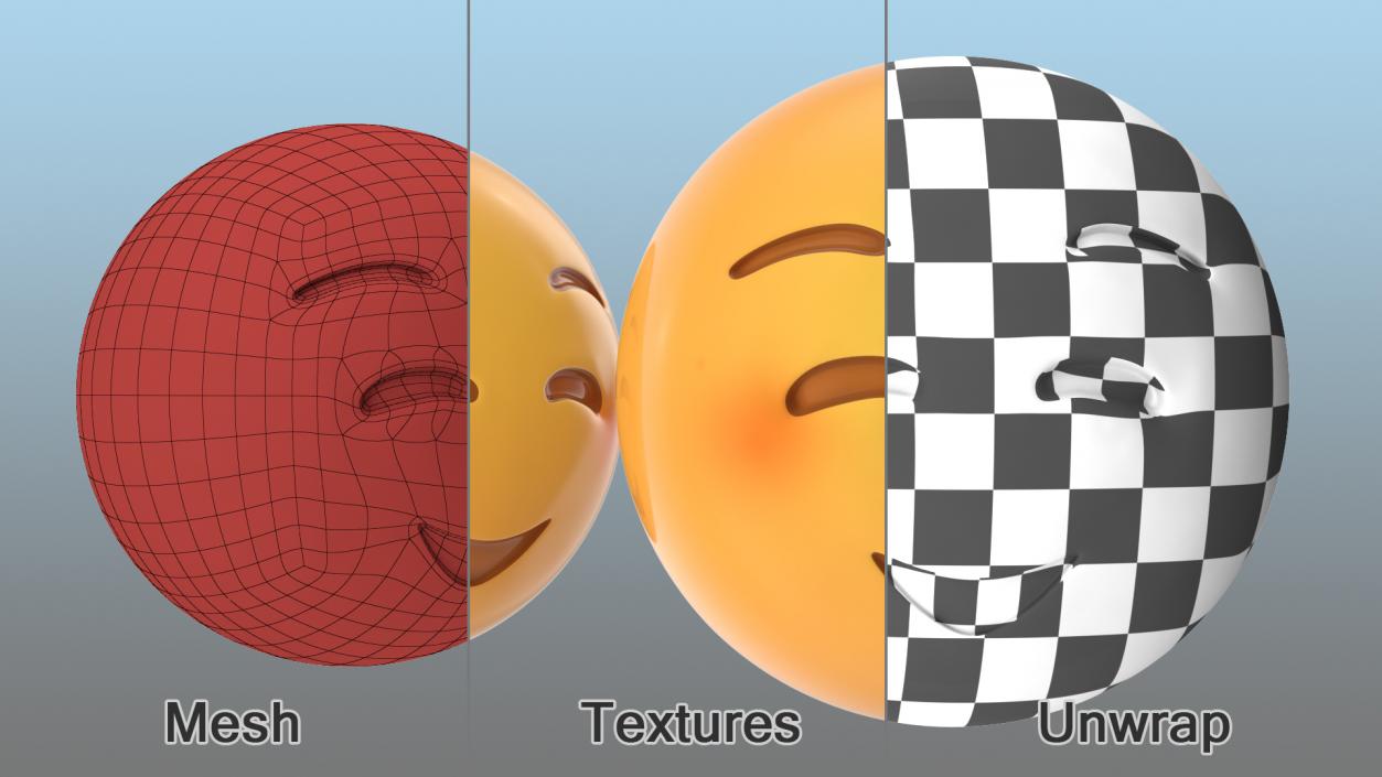 Shy Emoji 3D model