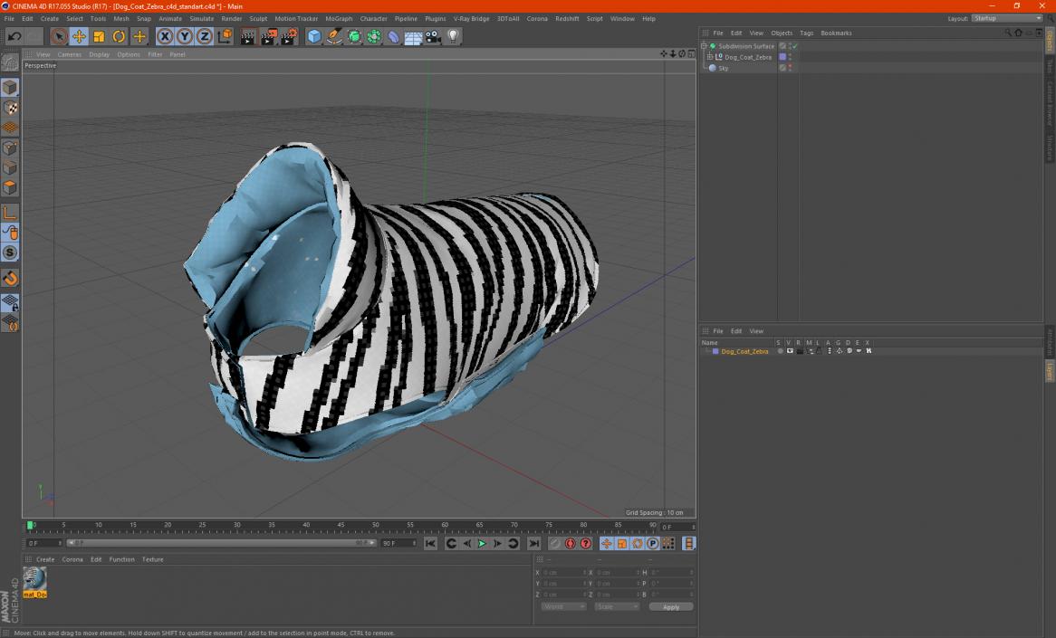 Dog Coat Zebra 3D model