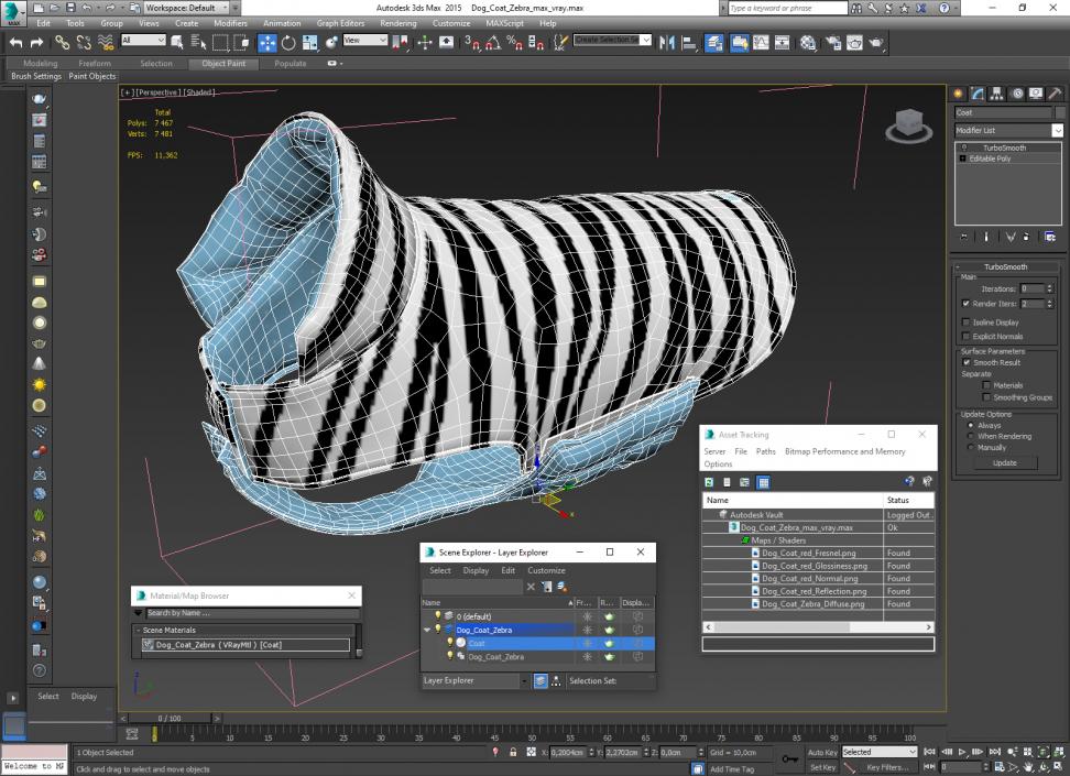 Dog Coat Zebra 3D model